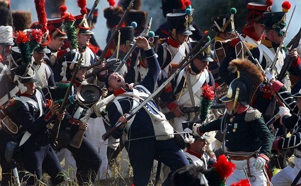 Puesta en escena de la Batalla de Borodino entre las tropas de Napoleón y el Ejército ruso EFE/SERGEI ILNITSKY