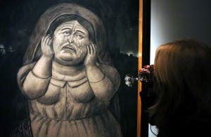 "Mujer llorando" pintor Fernando Botero. EFE/Cézaro De Luca.