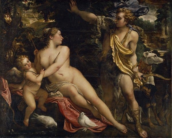 Cuadro Venus, Adonis y Cupido del pintor Annibale Carraci. Efesalud.com