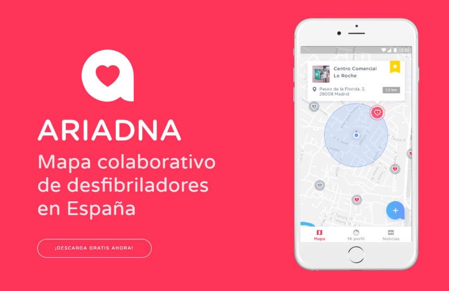 Ariadna, aplicación, app, paro, cardiaco, emergencia, desfibrilador, RCP