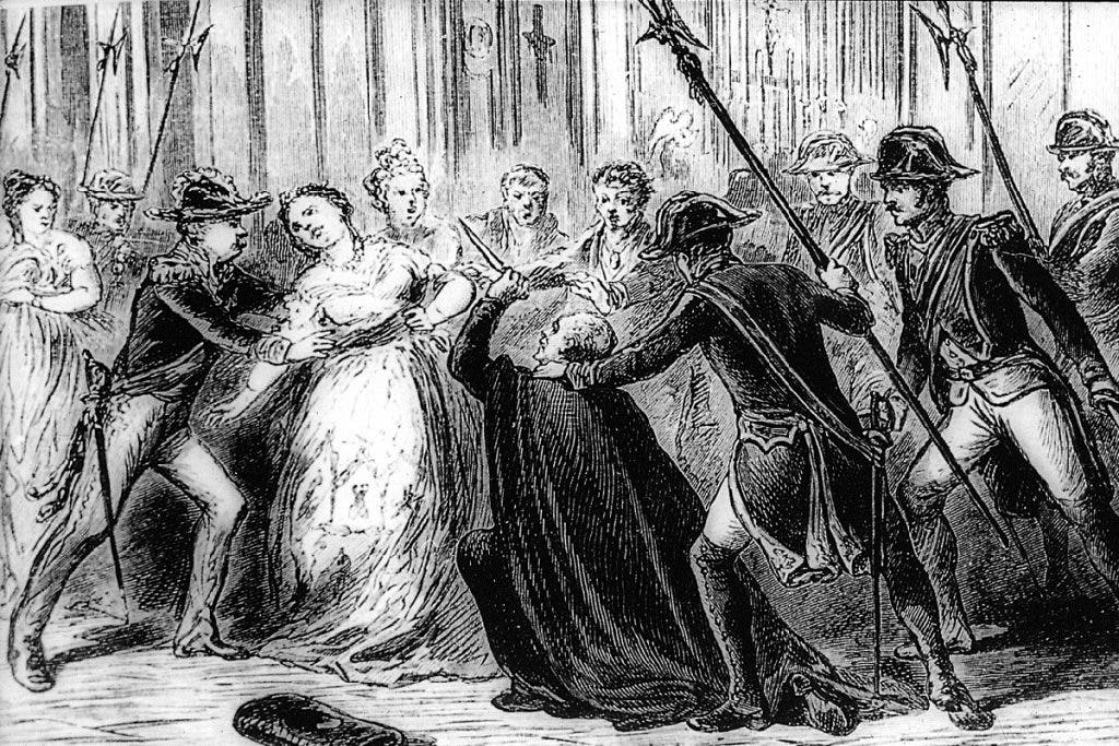 El apóstata cura Merino intentado asesinar a la Reina Isabel de España en 1852