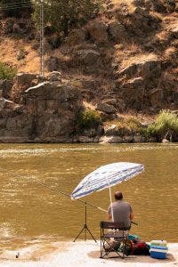 Guadalajara, trucha, río, pescar, pesca, caña, sombrilla, pescado