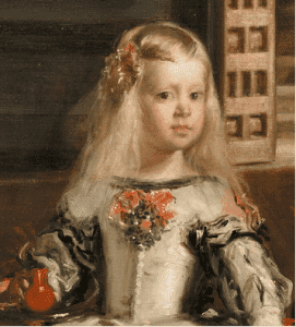 Detalle de la Infanta Margarita en el cuadro "Las Meninas" de Diego Velásquez.