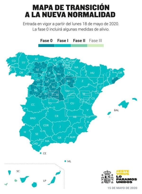 mapa fases desescalada
