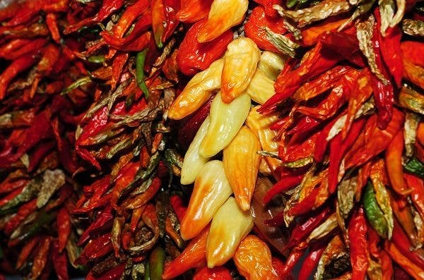 Primer plano de algunos chiles