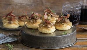 receta de jamon, setas, hojaldre