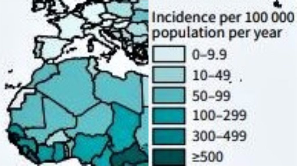 Detalle mapa OMS tuberculosis en el Informa 2022.