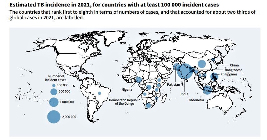Mapa de tuberculosis OMS.