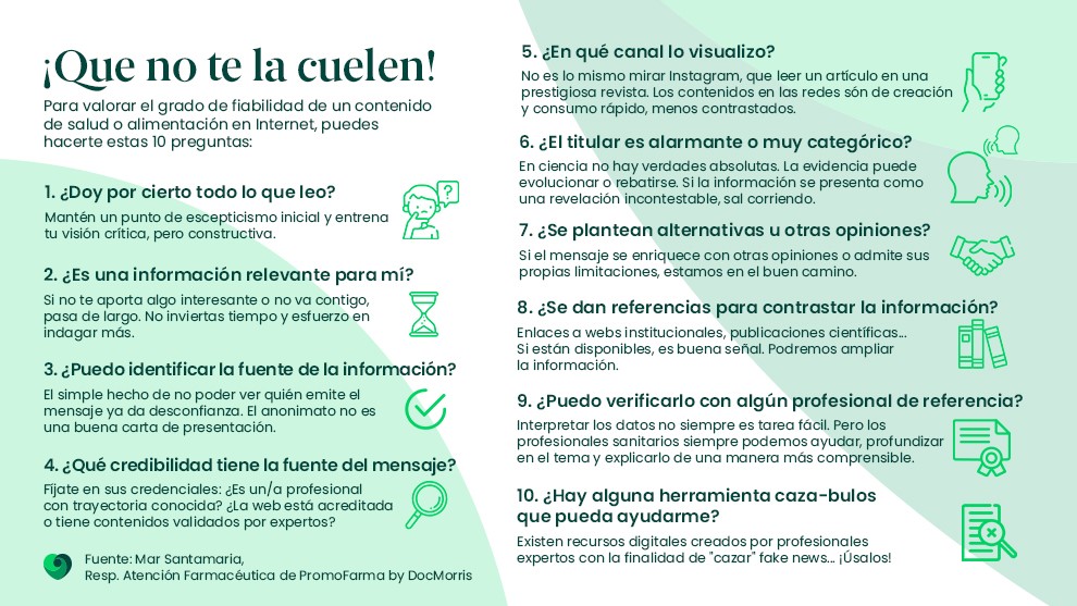Fake news decálogo nutrición